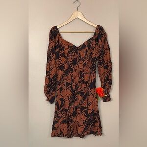 Puff Sleeve Mini Dress With Pockets Size XL